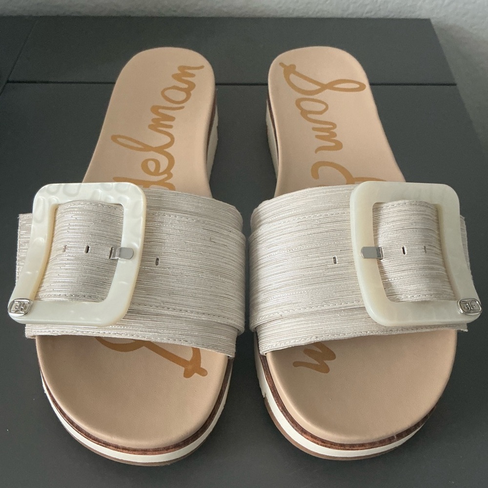 Sam Edelman Ariane Women's Cream Slide Platform Sandals (Size 9) - Picture 8 of 9